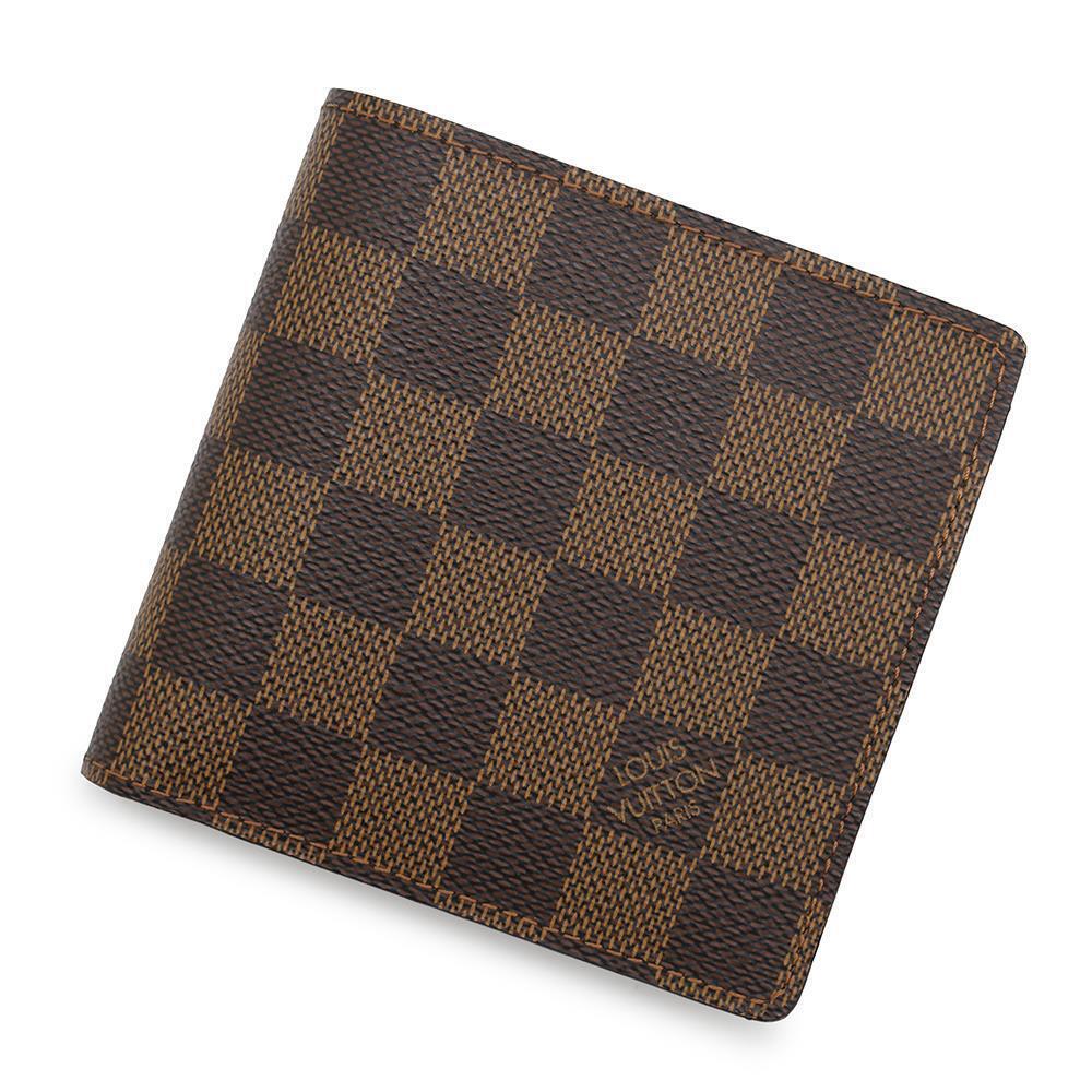 Louis Vuitton Bi fold Wallet Damier Ebene Brown Portefeuille Marco